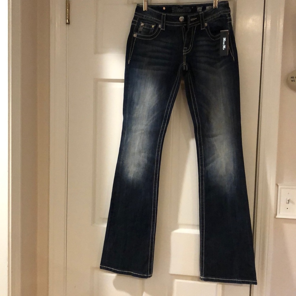 NWT MISS ME Bling Bootcut Blue Jeans